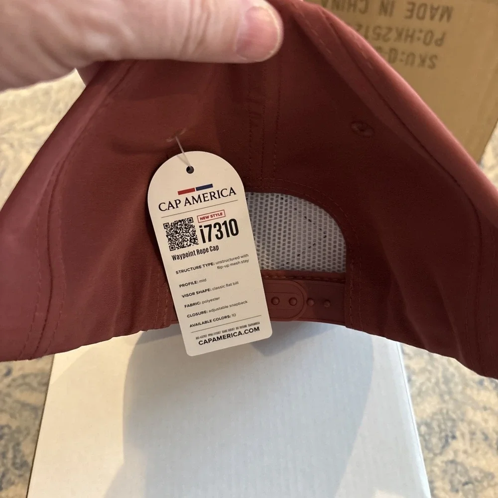 Cap America Hat, Clay Color, Moisture Wicking, Three Rivers Outfitter Logo